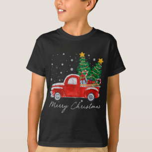Camiseta Vintage Merry Christmas Red Truck Christmas Tree S