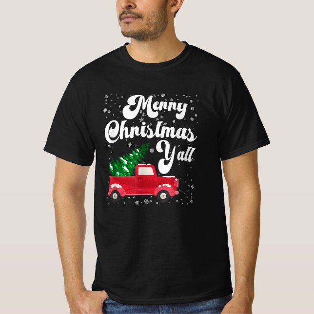 Camiseta Vintage Merry Christmas Red Truck Old Fashion (Anverso)