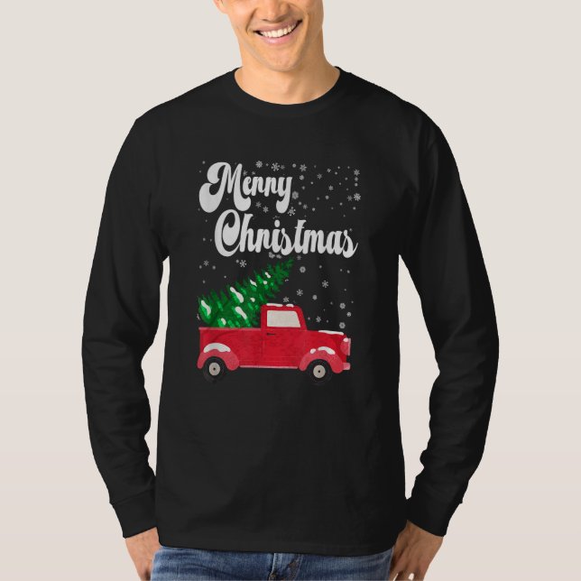 Camiseta Vintage Merry Christmas Red Truck Old Fashion (Anverso)