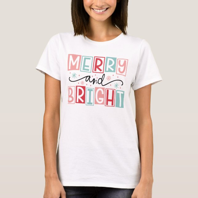 Camiseta Vintage merry y luminoso, retro (Anverso)