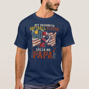 Camiseta Vintage Mi jugador favorito de Softball me llama p