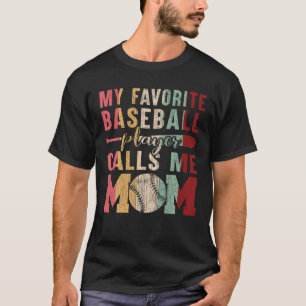 Camiseta Vintage mi jugador favorito me llama mamá Béisbol