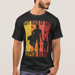 Camiseta Vintage Mi Papá Es Mi Superhéroe De Papá Retro