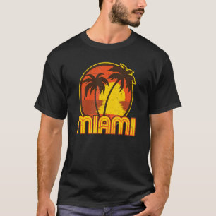 Camiseta Vintage Miami Beach Fl Retro 70 Throwback Palm Tr
