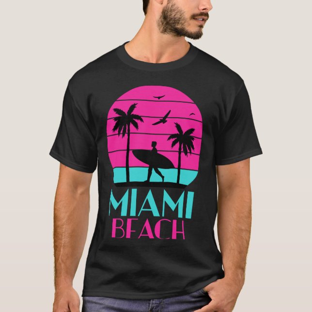 Camiseta Vintage Miami Beach Sunset (Anverso)
