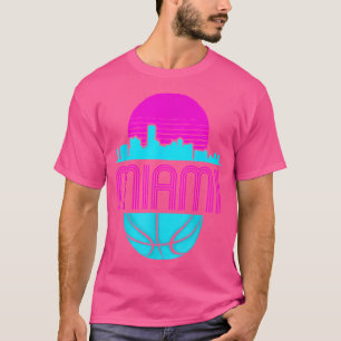 Camiseta Vintage Miami Florida Cityscape Retro Basketball