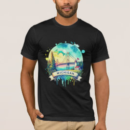 Camiseta Vintage Michigan Map T-Shirts – Retro us state