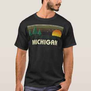 Camiseta Vintage Michigan Sunset State Travel Souvenir