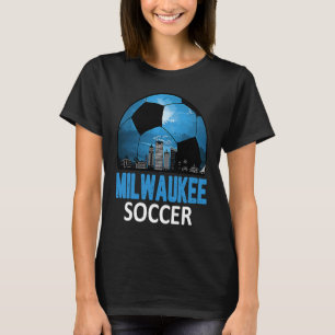 Camiseta Vintage Milwaukee Cityscape Soccer Para Hombres Mu