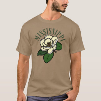 Camiseta Vintage Mississippi Magnolia Verde Texto Estado