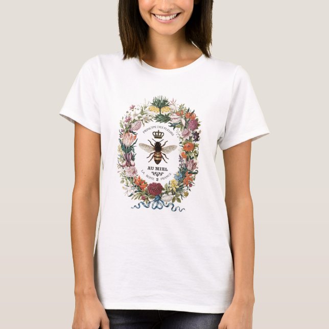 CAMISETA VINTAGE MODERNA BOTANICAL QUEEN BEE (Anverso)