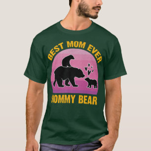 Camiseta Vintage Mommy Bear Mother Mom Retro Best Mom Ever