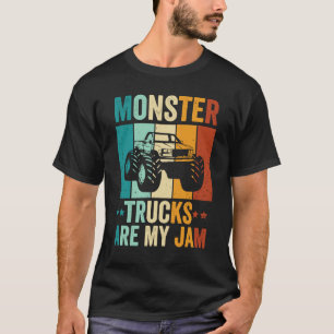 Camiseta Vintage Monster Truck Are My Jam Retro Sunset Cool