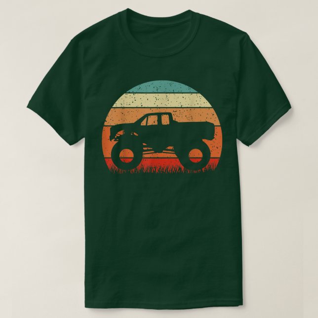 Camiseta Vintage Monster Truck Sunset Style Truck  (Diseño del anverso)