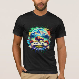 Camiseta Vintage Montana Map T-Shirts – Retro us state
