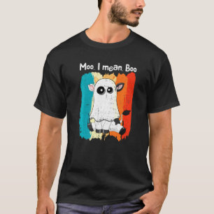 Camiseta Vintage Moo I Mean Boo Ghost Cow Ghost Cow Hallowe