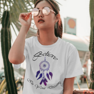 Camiseta Vintage morado DreamCatcher cree en tu sueño