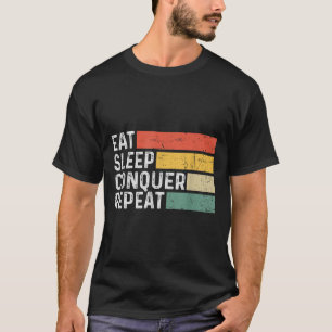 Camiseta Vintage Motivacional Divertido Retro - Comer Dormi