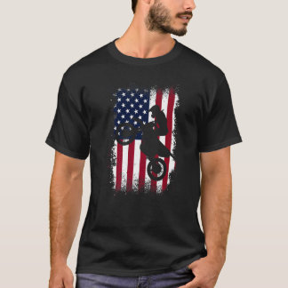 Camiseta Vintage Motocross  American Flag Bike Biker Boys M