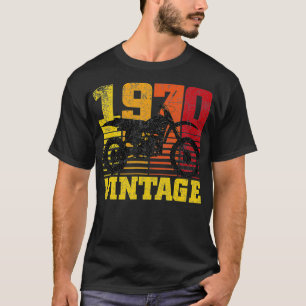 Camiseta Vintage Motocross Dirt Bike 1970 50th Birthday Gif