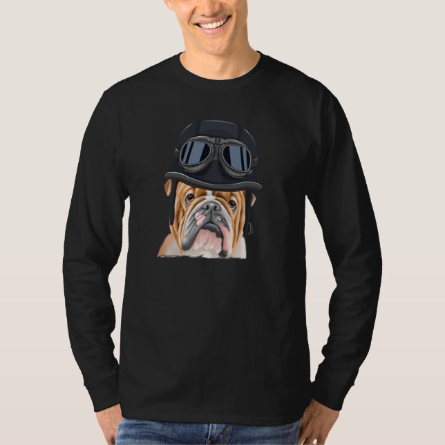 Camiseta Vintage Motorcycle Helmet Bulldog (Anverso)
