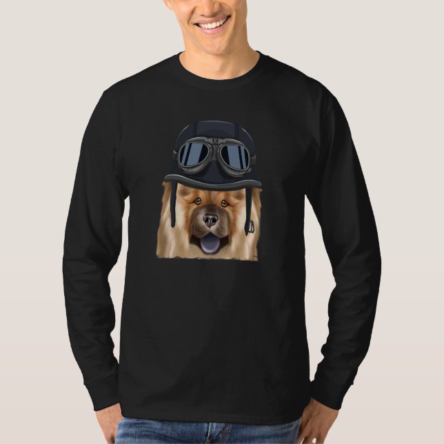 Camiseta Vintage Motorcycle Helmet Chow Chow (Anverso)