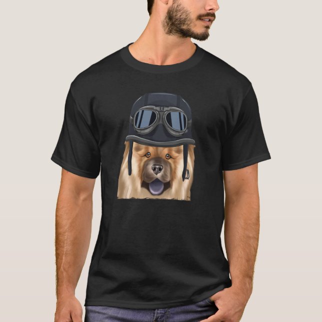 Camiseta Vintage Motorcycle Helmet Chow Chow (Anverso)