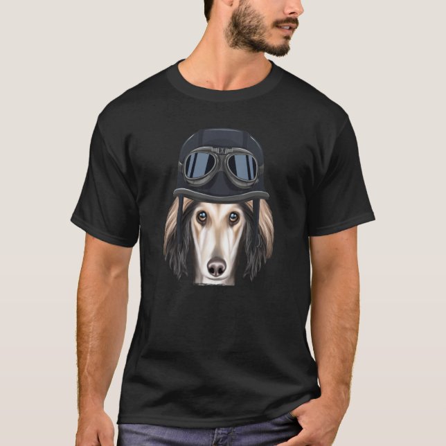 Camiseta Vintage Motorcycle Helmet Saluki (Anverso)