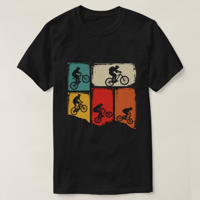 Camiseta Vintage Mountain Bike Silhouette T-Shirt (Diseño del anverso)