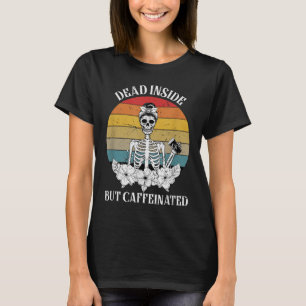 Camiseta Vintage Muerto Dentro Pero Cafetería De Esqueleto