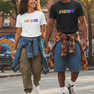 Camiseta Vintage Multicolored Awesome: Inspirador