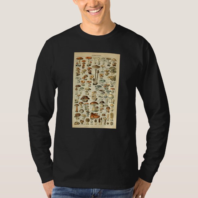 Camiseta Vintage Mushrooms Botanical Scientific Illustratio (Anverso)