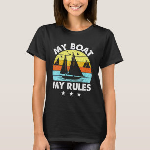 Camiseta Vintage My Bote My Rules Sailboat Fisherman Captai