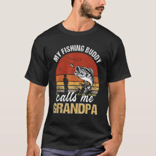Camiseta Vintage My Fishing Buddy Me Llama Abuelo Family F