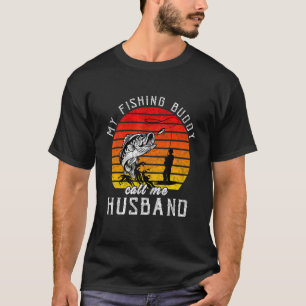 Camiseta Vintage My Fishing Buddy Me Llama Husband Family F