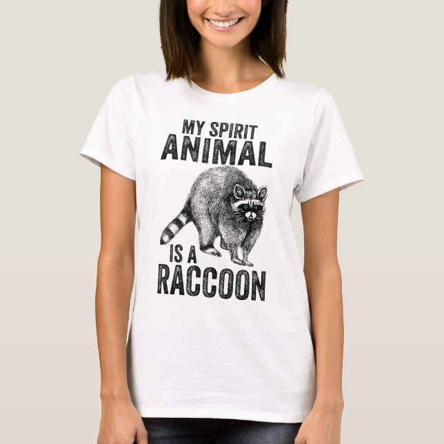 Camiseta Vintage My Spirit Animal es una Basura de Raccoon  (Anverso)