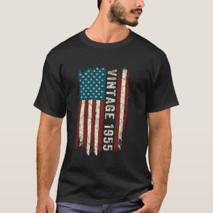 Camiseta Vintage Nacido En 1955 Bandera Americana 70 Cumple