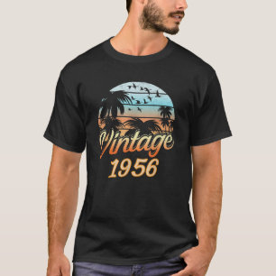 Camiseta Vintage Nacido En 1956 De La Vacación De Palm Tree