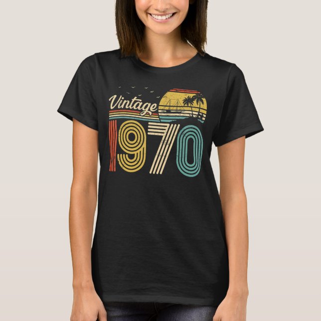 Camiseta Vintage nacido en 1970 Retro 53 años (Anverso)