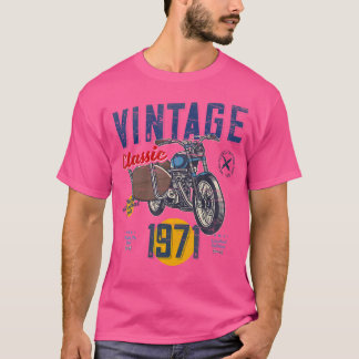 Camiseta Vintage Nacido en 1971 Birthday Classic Retro Moto