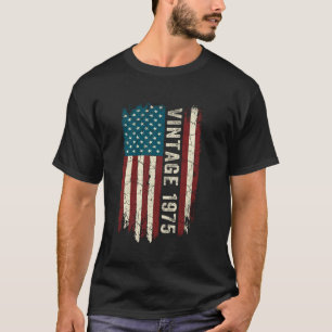 Camiseta Vintage Nacido En 1975 Bandera Americana Cumpleaño