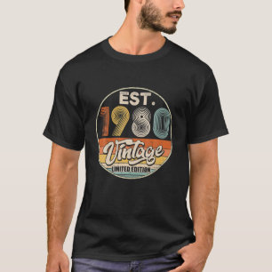 Camiseta Vintage Nacido En 1980 Fiesta De Cumpleaños Boda
