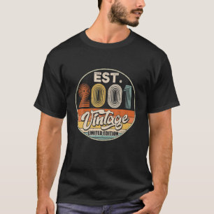 Camiseta Vintage Nacido En 2001 Fiesta Boda