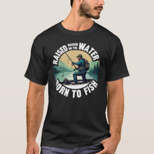 Camiseta Vintage "Nacido para Pescar"