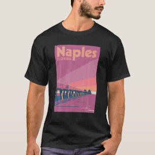 Camiseta Vintage Nápoles Pier Sunset Sky Naples Beach Flori
