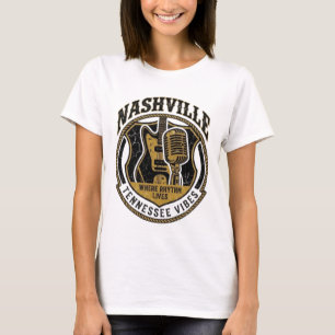 Camiseta Vintage Nashville Tennessee Ciudad de la Música Re