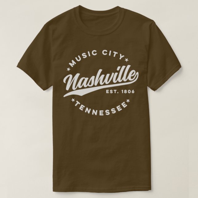 Camiseta Vintage Nashville Tennessee Music City Retro Estad (Diseño del anverso)