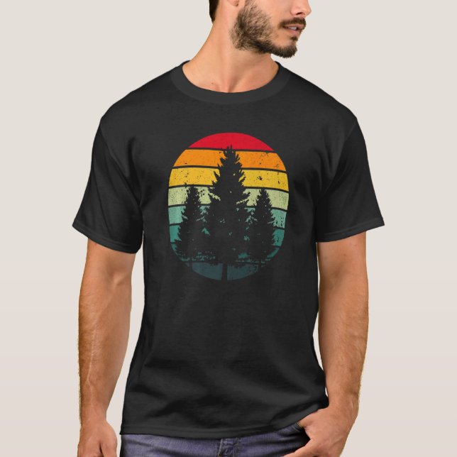 Camiseta Vintage Nature Pine Tree Hombres (Anverso)