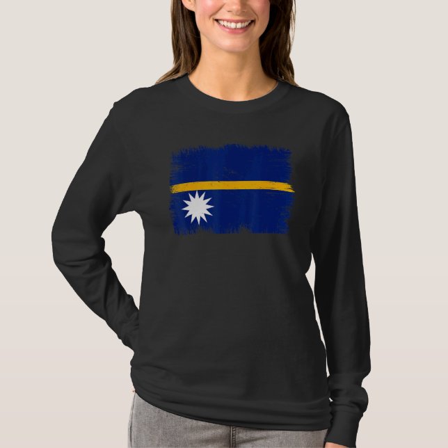 Camiseta Vintage Nauru Flag Nauruan Independence Day (Anverso)
