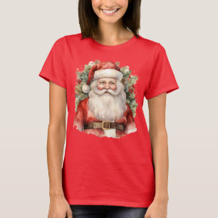 Camiseta Vintage Navidad Santa Claus Sonriendo